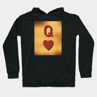 Golden Queen Of Hearts Card Hoodie